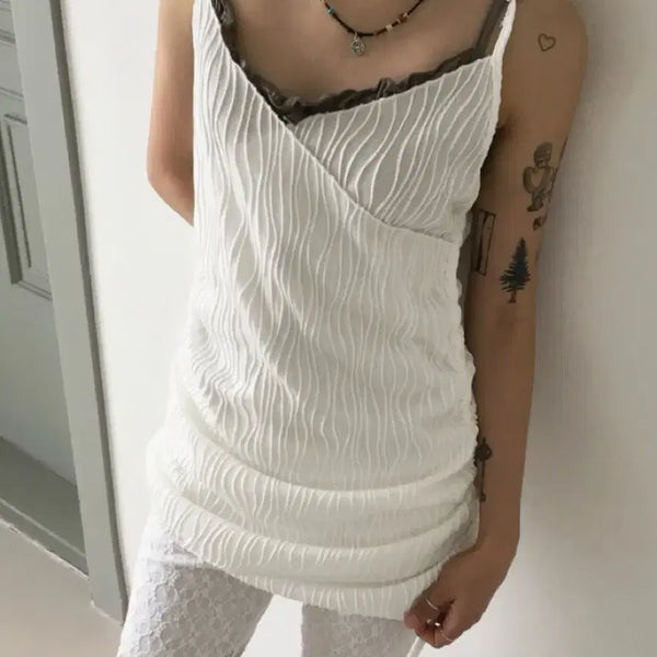 [BUNJANG] Wonder Wonder Pleated Shirring Layered Mini Slip Dress / 원더원더 플리츠 랩셔링 레이어드 미니나시원피스