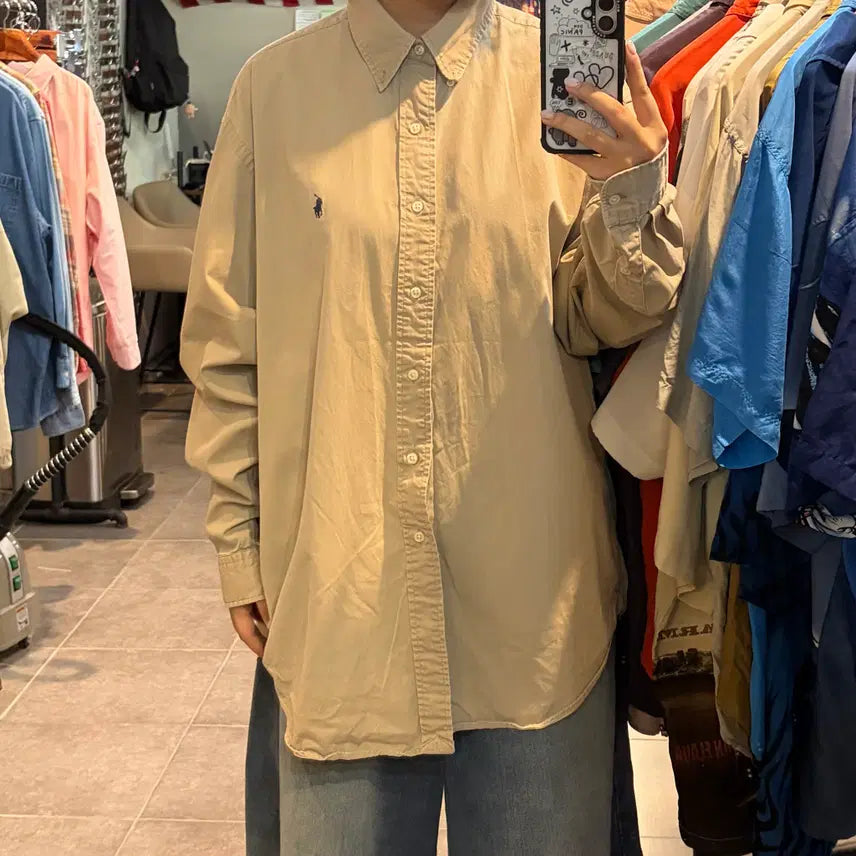 [BUNJANG] Polo Ralph Lauren Beige Shirt / [NO.9] 폴로 랄프로렌 셔츠 베이지