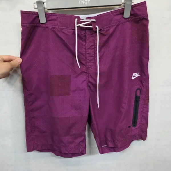 [BUNJANG] Nike Old School Check Swim Shorts Purple 30 / 나이키 올드스쿨 체크 스웜팬츠 퍼플 반바지 30