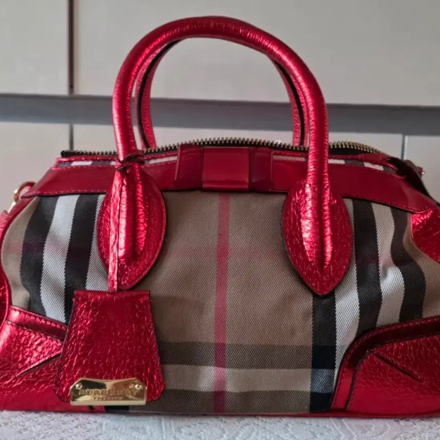 [BUNJANG] Burberry Check Tote Bag Red / 정품))버버리 체크 가방 레드