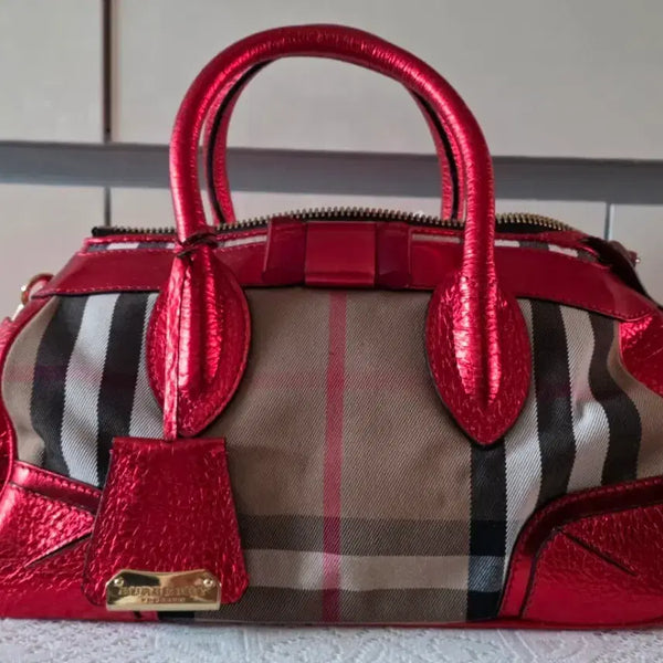 [BUNJANG] Burberry Check Tote Bag Red / 정품))버버리 체크 가방 레드