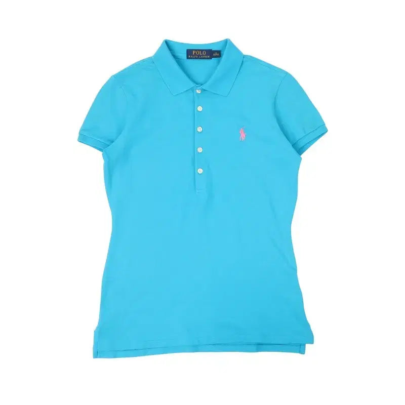 [BUNJANG] Polo Ralph Lauren Women's Light Blue Slim Fit Pique Polo Shirt / 폴로 랄프로렌 우먼스 라이트 블루 슬림 피케 티셔츠