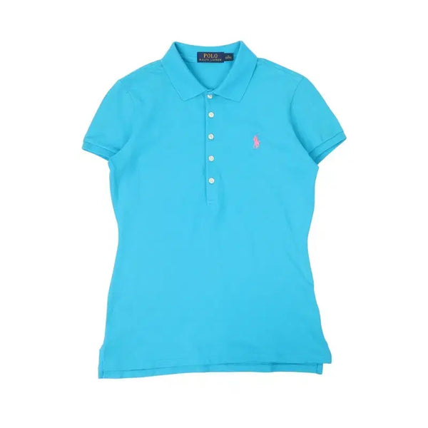 [BUNJANG] Polo Ralph Lauren Women's Light Blue Slim Fit Pique Polo Shirt / 폴로 랄프로렌 우먼스 라이트 블루 슬림 피케 티셔츠