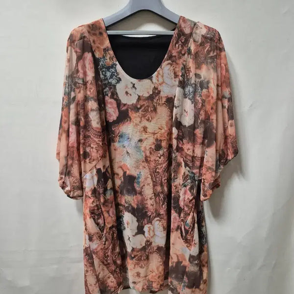 [BUNJANG] Floral Pattern Chiffon Blouse / 플로럴 패턴 시폰 블라우스 88 99가능$