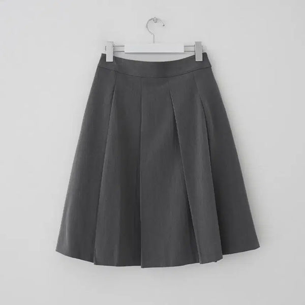 [BUNJANG] Pleated Midi Skirt - Grey / 플리츠 미디스커트 그레이