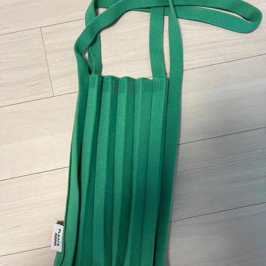[BUNJANG] Pleats Mama Mini Shoulder Bag Green Knit Bag / 플리츠마마 미니숄더백 니트백 그린 새상품 에코백 가방