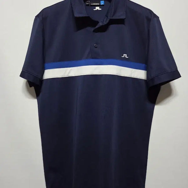 [BUNJANG] J.LINDEBERG Golf Wear Navy Short Sleeve Polo Shirt (Men's S) / (S)  J.린드버그 골프웨어 네이비 반팔 카라티