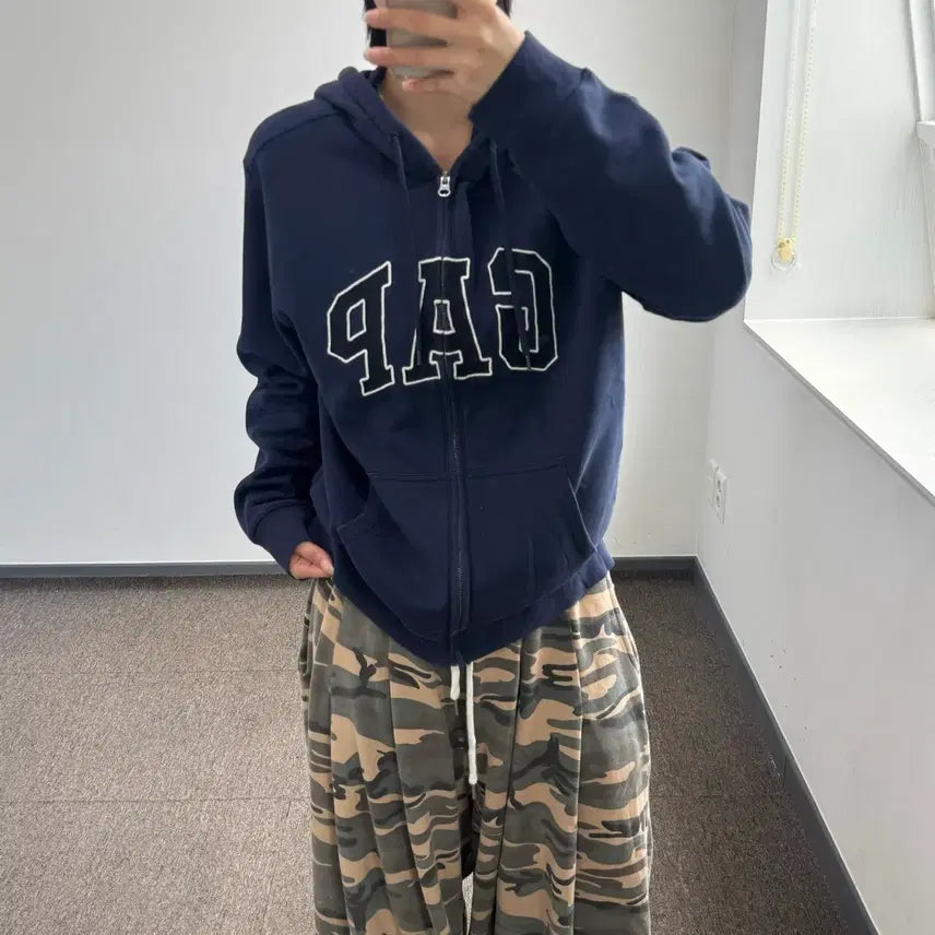 [BUNJANG] Gap Navy Zip-Up Hoodie / Gap 갭 네이비 후드집업