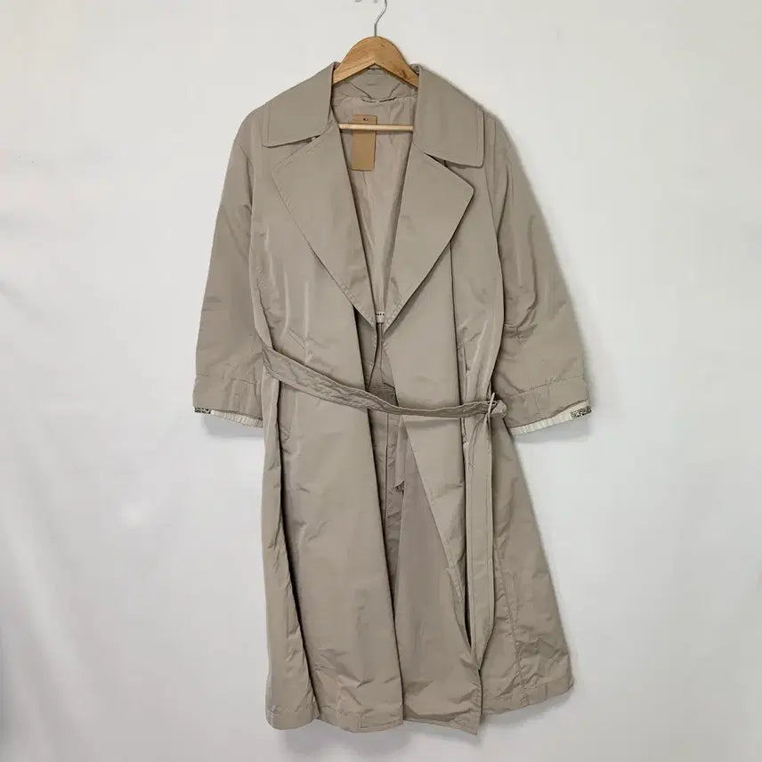[BUNJANG] Max Mara Women's Belted Trench Coat / 막스마라 여성 오픈형 벨티드 트렌치 버버리st 코트 핑크 베이지 큐빅 디테일