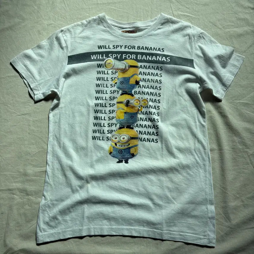 [BUNJANG] Despicable Me 2 Banana Minions Graphic T-Shirt XL / Despicable Me2 바나나 미니언즈 반팔 티셔츠 XL
