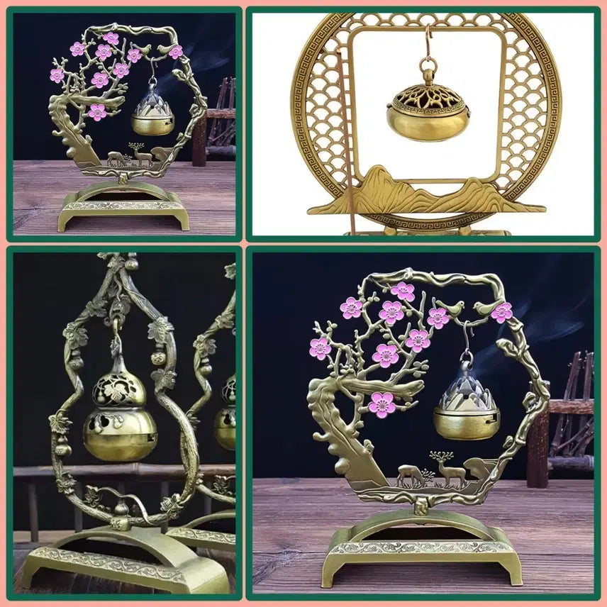 [BUNJANG] Vintage Brass Incense Burner and Candlestick Set (Set of 4) / 미니향로 4개(높이15~17)