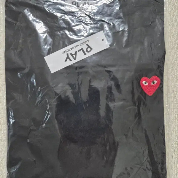 [BUNJANG] Comme des Garçons Play Cotton Logo T-Shirt Black / 꼼데가르송 플레이 와펜 반팔티 검정.새상품