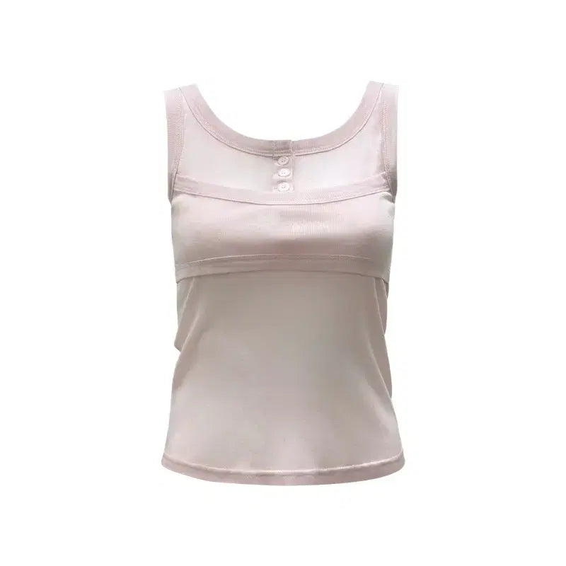 [BUNJANG] CHEMISTORY Layered Sleeveless Top / 체메씨 레이어드 슬리브리스