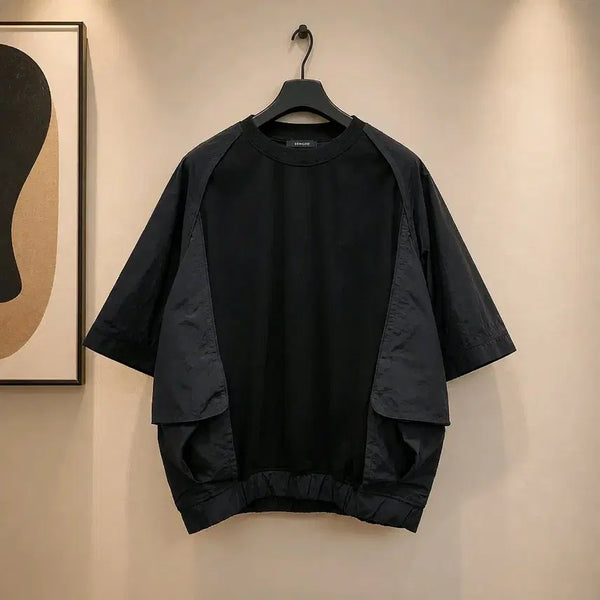 [BUNJANG] SONGZIO HOMME 2024 Color-Block Oversized Half-Sleeve T-Shirt Size 105 / 송지오옴므 2024 배색 오버핏 하프슬리브 티셔츠 105사이즈