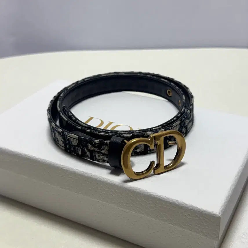 [BUNJANG] Dior Oblique CD Buckle Saddle Belt / 디올 오블리크 CD 버클 새들 벨트
