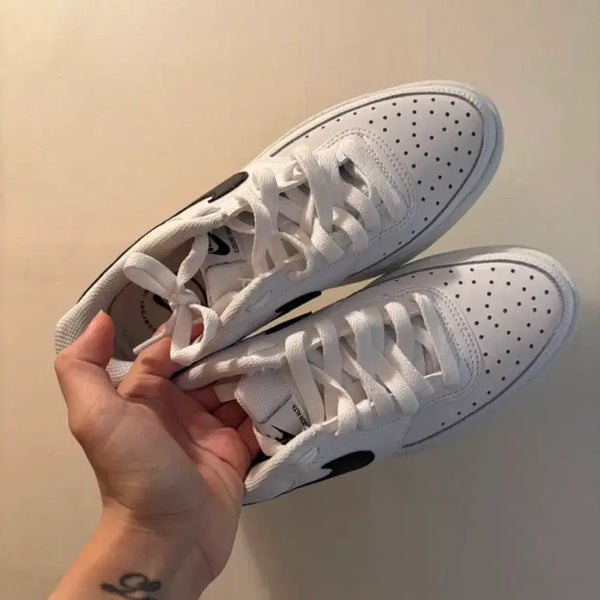 [BUNJANG] Nike Women's Court Vision Alta Leather Sneakers White/Black (240mm) / 우먼스 나이키 코트 비전 알타레더 240 흰검
