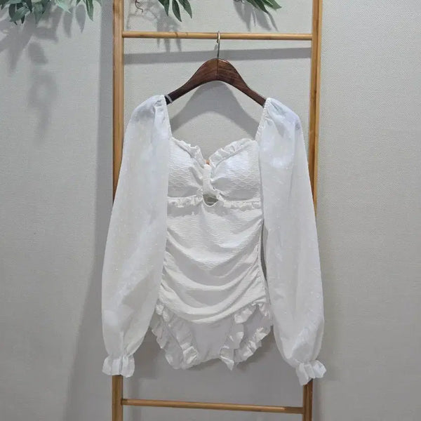 [BUNJANG] Puff Sleeve Long Sleeve Swimsuit / 퍼프소매 긴팔 수영복