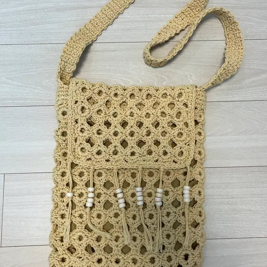 [BUNJANG] Rattan Mini Crossbody Shoulder Bag / 태국 라탄 크로스백 미니 니트 숄더백 새상품 가방