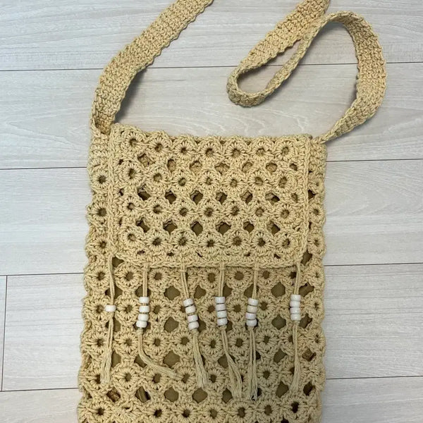 [BUNJANG] Rattan Mini Crossbody Shoulder Bag / 태국 라탄 크로스백 미니 니트 숄더백 새상품 가방