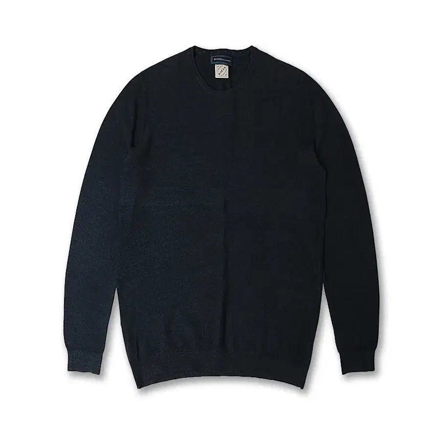 [BUNJANG] Boggi Milano BM39 Indigo Navy Round Knit Cotton L / 보기 밀라노 [Boggi Milano] BM39 인디고 네이비 라운드 니트