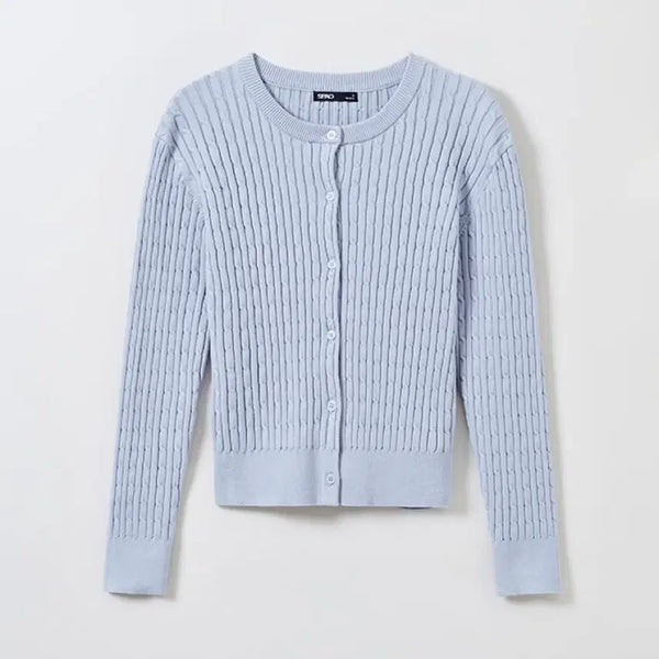 [BUNJANG] SPAO Cable Round Neck Cardigan / 스파오 케이블 라운드넥 가디건