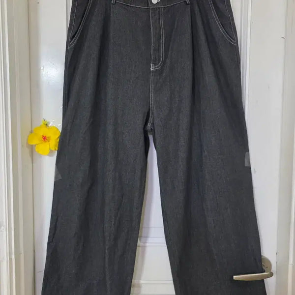 [BUNJANG] Wide Leg Jeans - Trendy Fit / 봄 여름 가을  요즘유행하는  와이드  핏이이쁜  와이드 청통바지    깨끗해요  허리36