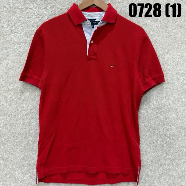 [BUNJANG] Tommy Hilfiger Red Short Sleeve Polo Shirt / 타미힐피거 반팔 카라티 레드