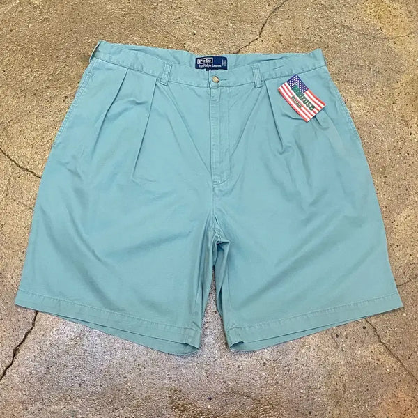 [BUNJANG] Polo Ralph Lauren Mint Pin Tucked Shorts Vintage / 미국빈티지 폴로 랄프로렌 민트 핀턱 반바지