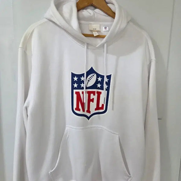 [BUNJANG] H&M NFL Collaboration Logo Hoodie White XL / H&M NFL 콜라보 후드티 화이트