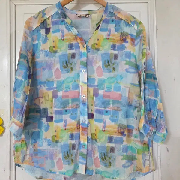 [BUNJANG] Cotton Blouse / 여름 시원한 고급스러운 디자인이쁜  면  블라우스  깨끗해요