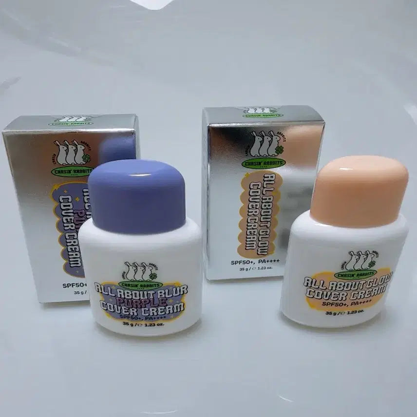 [BUNJANG] Chasing Rabbit All About Glow & Purple Cover Cream Bundle Set / 체이싱래빗 올어바웃 글로우/퍼플 커버크림 2개 일괄 세트 판매
