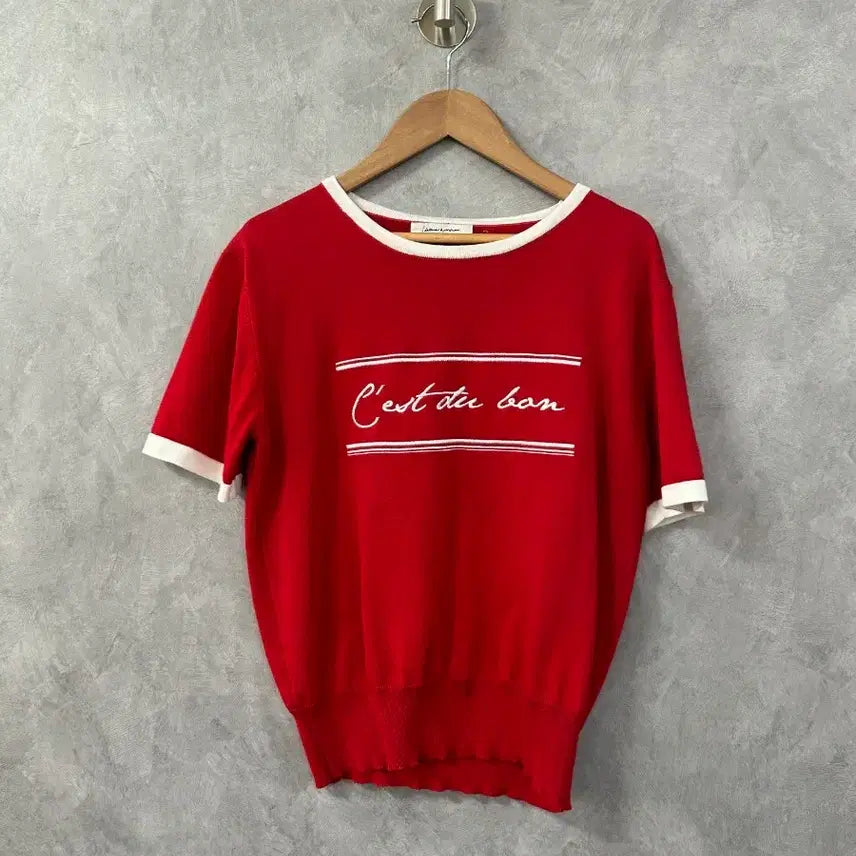 [BUNJANG] Cherry Blossom C'est si bon Short Sleeve Knit / 체리블라썸 C'est si bon 반팔 니트