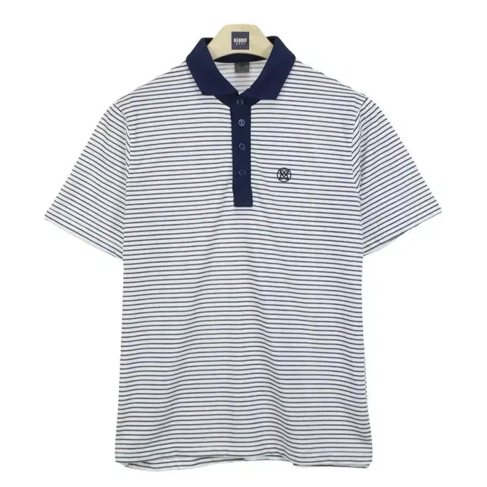 [BUNJANG] G/FORE Men's Short Sleeve Collar T-Shirt Size 100 White Stripe / 22476 지포어 골프 반팔 카라티 100 남자 골프웨어 티셔츠 브랜구제