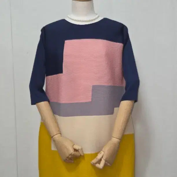 [BUNJANG] Pattern Pleated T-Shirt / 패턴 플리츠 티