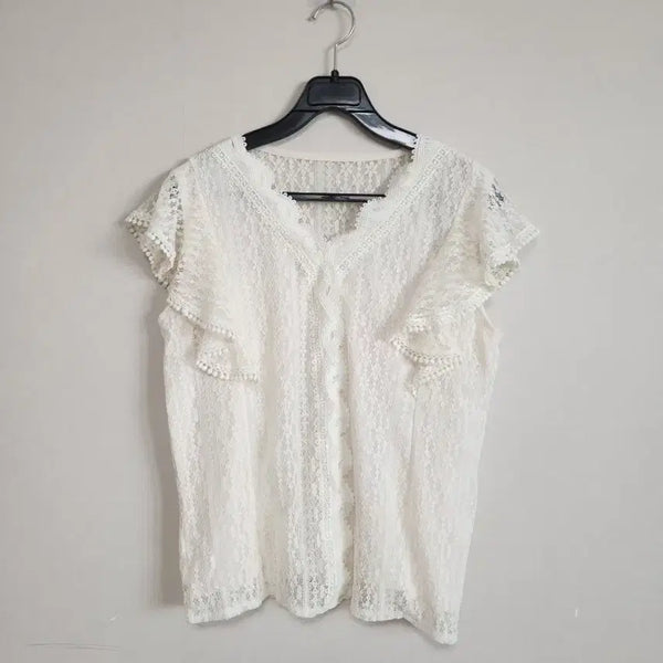 [BUNJANG] Ivory Lace Blouse / 아이보리레이스 블라우스 95