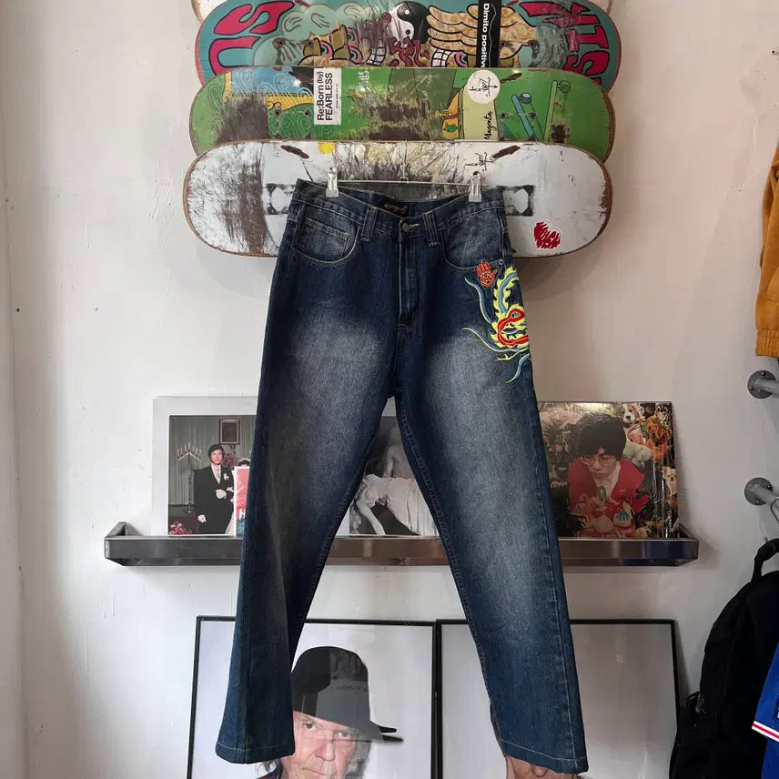 [BUNJANG] Miskeen Originals Embroidered Denim Pants W30 / 32 Miskeen Originals 자수 데님 팬츠/W3088