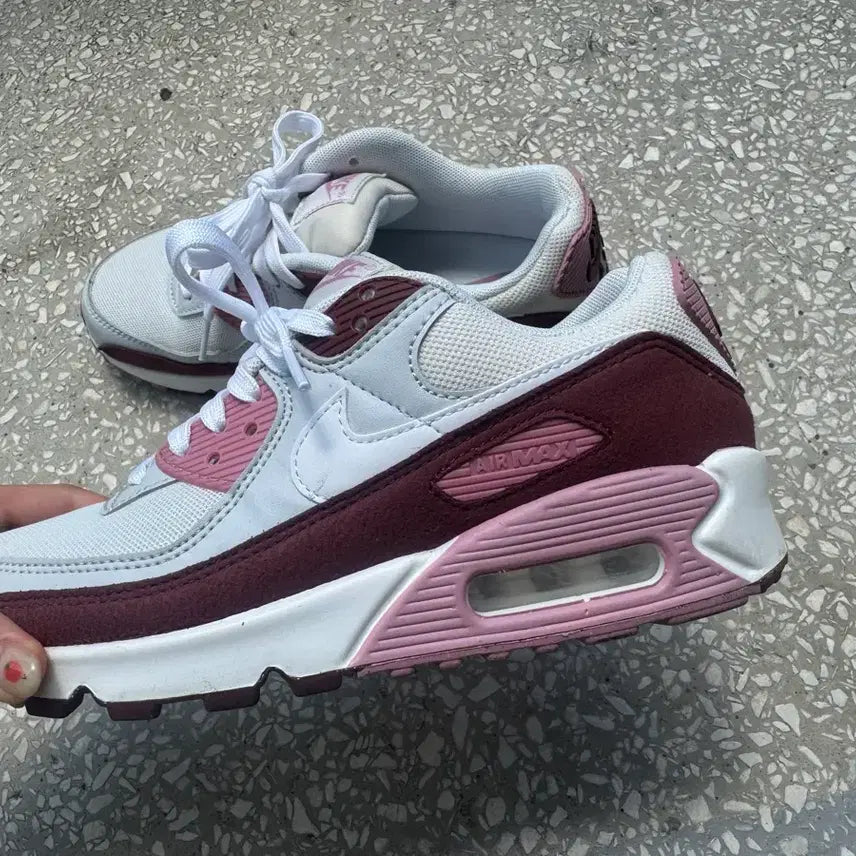 [BUNJANG] Nike Air Max 90 White Burgundy Pink / 나이키 에어맥스 90 화이트 버건디 핑크