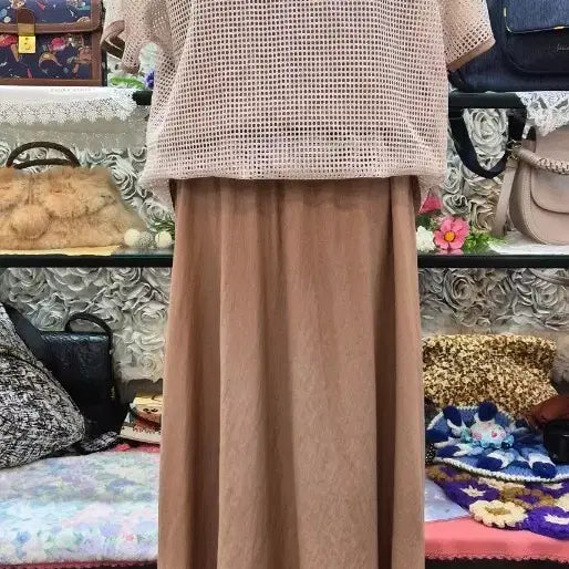 [BUNJANG] Women's Mesh Layered Long Dress (Size 66-77) / 멋진 롱원피스(66~77)
