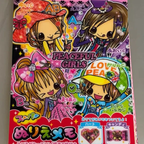 [BUNJANG] Heisei Peaceful Girls Paper Memo Set (6 pcs) / 헤이세이 PEACEFUL GIRLS 지류 6장 소분