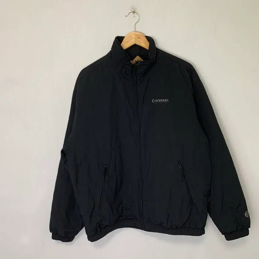 [BUNJANG] Covernat Back Logo Padded Style Windbreaker Jumper Old School Jacket Black Vintage / 커버낫 백로고 패딩st 바람막이 점퍼 올드스쿨 자켓 블랙 빈티지 L