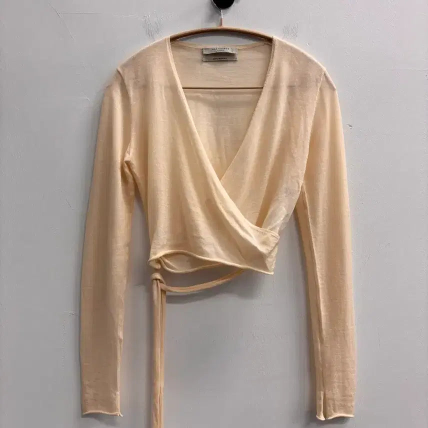 [BUNJANG] All Saints Merino Wool Wrap Cardigan Knit Ivory / 올세인츠 메리노 울 랩 가디건 얇은 니트 아이보리