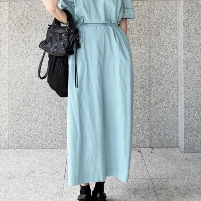 [BUNJANG] EteDress Sky Blue Linen Dress / 유노이아 에떼드레스