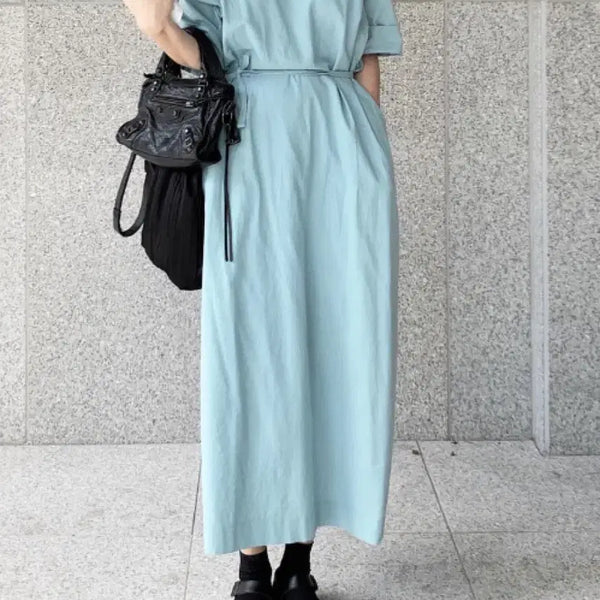 [BUNJANG] EteDress Sky Blue Linen Dress / 유노이아 에떼드레스