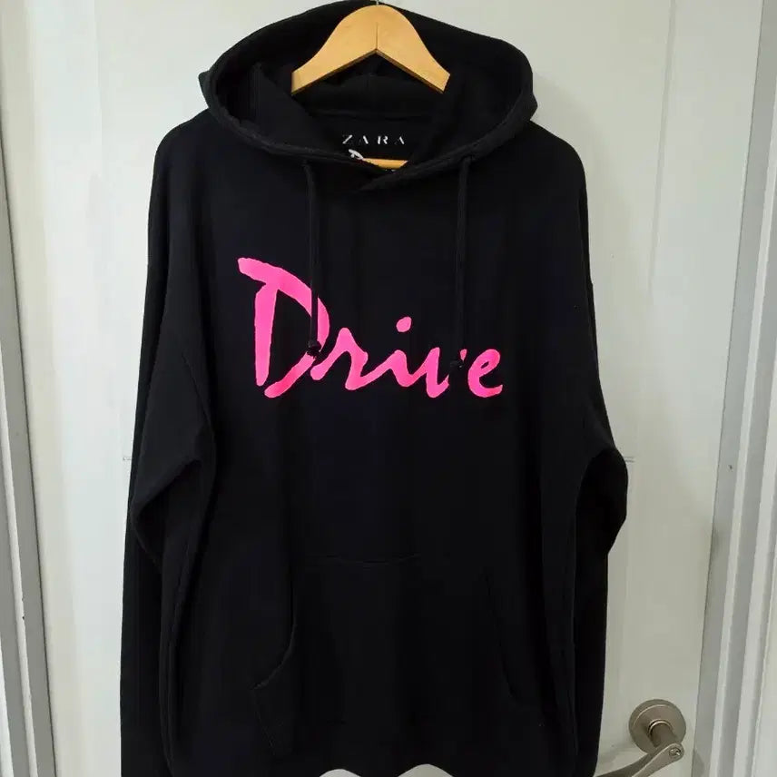 [BUNJANG] ZARA MAN Black 'Drive' Hoodie XL / ZARA MAN 블랙 핑크 드라이브 후드티 XL
