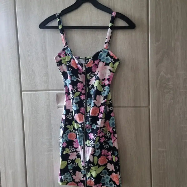[BUNJANG] DIVIDED Floral Zip Dress (EUR 32 / KR 44) / (새상품)DIVIDED 플로럴 지퍼 원피스 EUR 32 44사이즈
