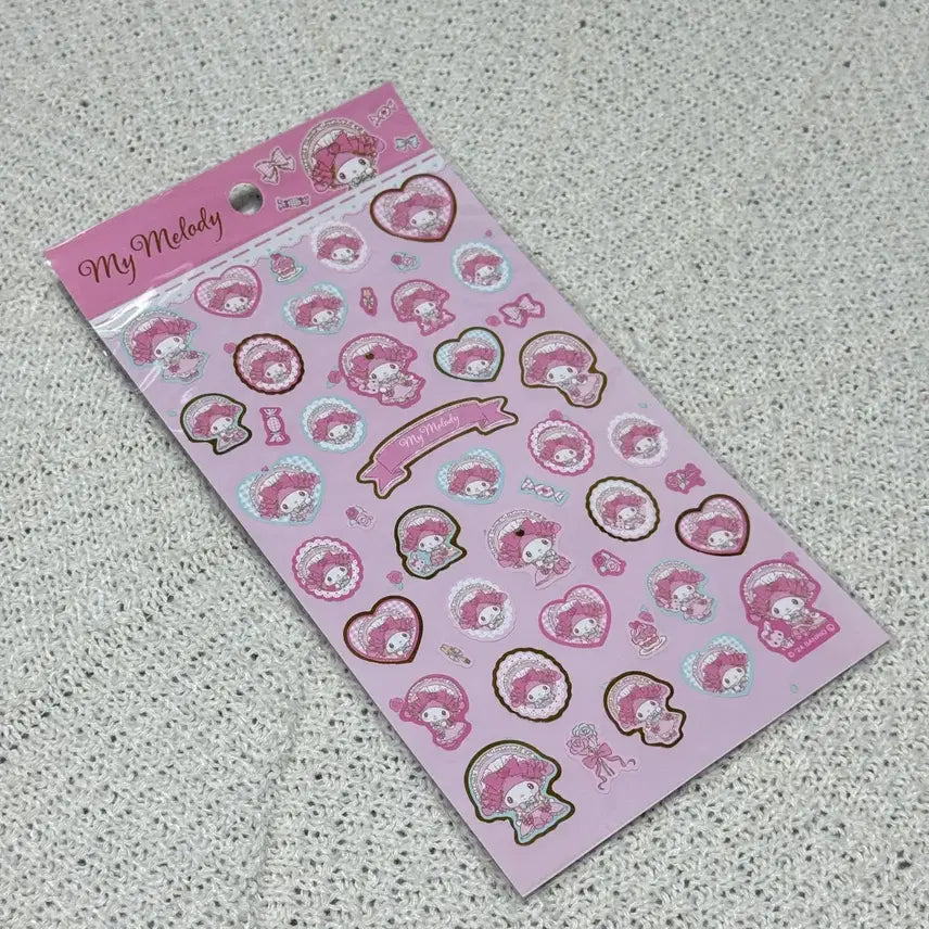 [BUNJANG] Sanrio My Melody Gold Foil Border Stickers / 산리오 캐릭터즈 마이멜로디 금박 테두리 스티커