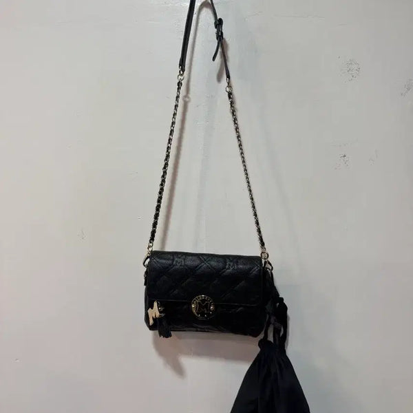 [BUNJANG] Metrociti Quilting Chain Crossbody Bag Black / 메트로시티 퀼팅 체인 크로스백 블랙