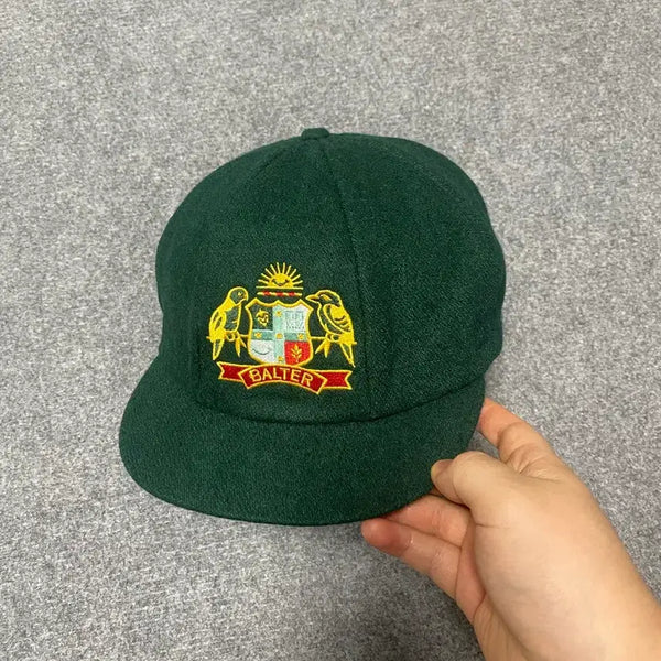 [BUNJANG] BALTER Wool Blend Cricket Style Cap Deep Green Embroidered Crest / BALTER 발터 호주 크리켓 스타일 울 캡 딥그린 문장 자수 볼캡