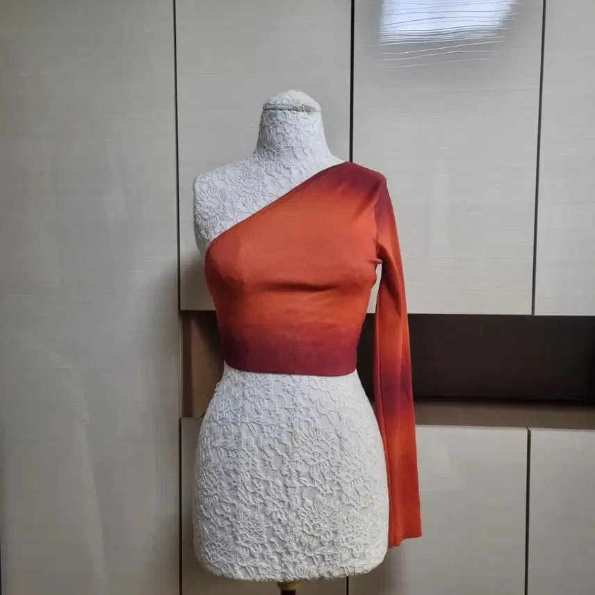 [BUNJANG] ZARA One Shoulder Gradient Crop Top S / (새상품)ZARA 원숄더 그라데이션 크롭티 S