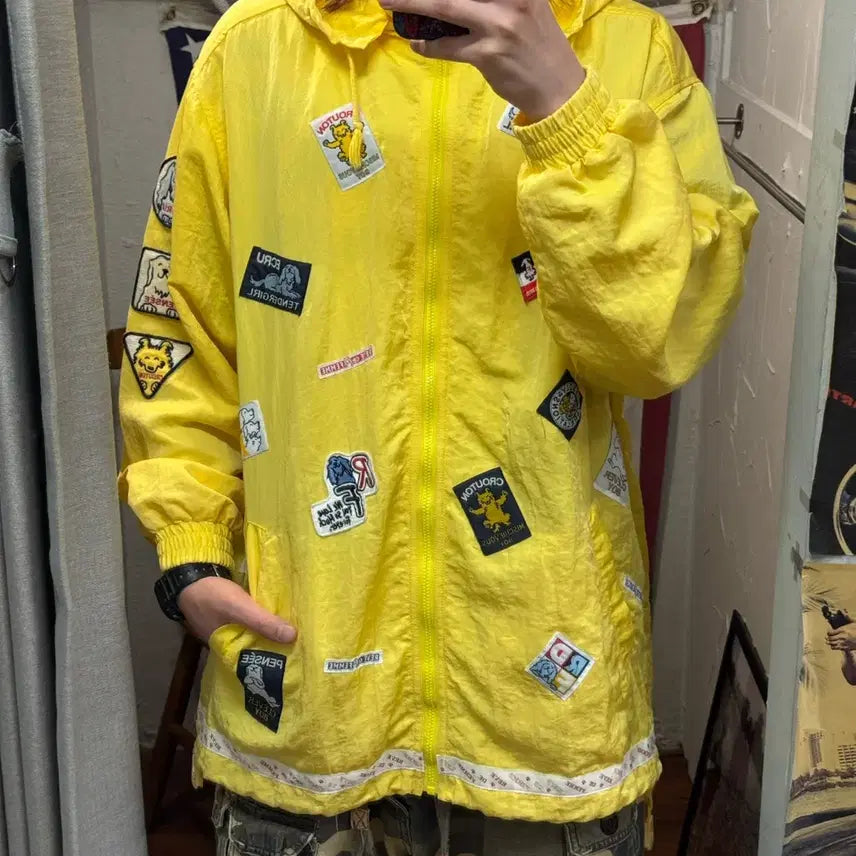 [BUNJANG] 90s Japanese Vintage Rev De Perle Yellow Hooded Jacket / 90s JPN VINTAGE 레브 드 펨 후드 자켓 옐로